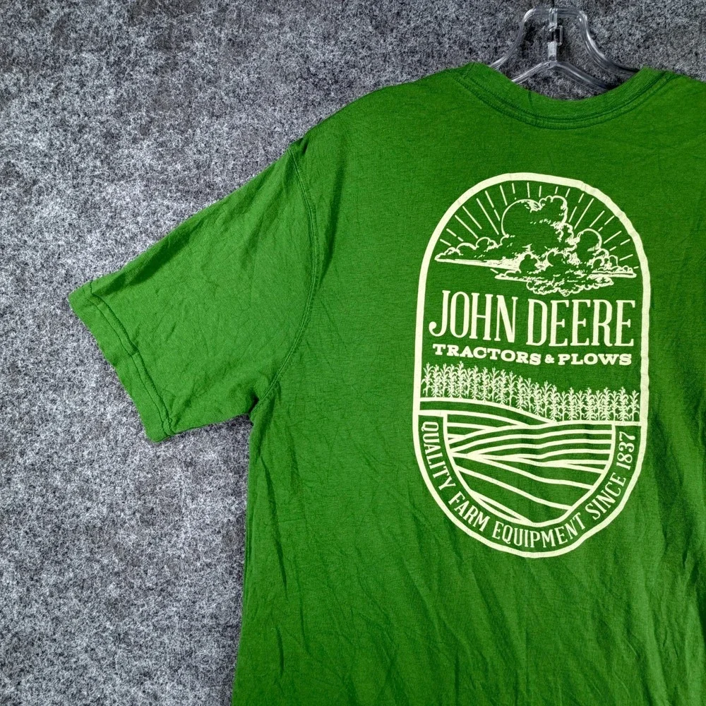 John Deere Graphic T-Shirt Mens L Green Crewneck Short Sleeve Showroom Wear - Picture 13 of 16
